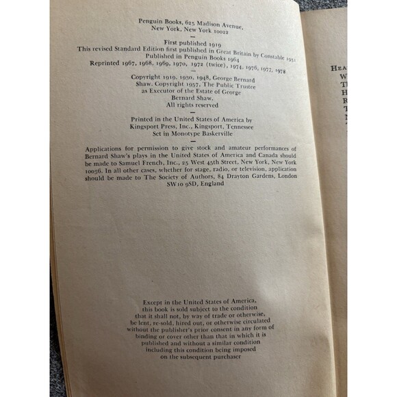 George Bernard Shaw's HEARTBREAK HOUSE Definitive Text 1978 VTG Paperback - Picture 3 of 3